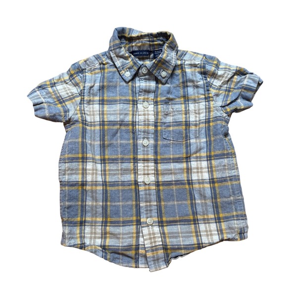 Janie and Jack Other - Janie and Jack Plaid Button Down Shirt Kids Blue Yellow Excellent SIZE 18-24M